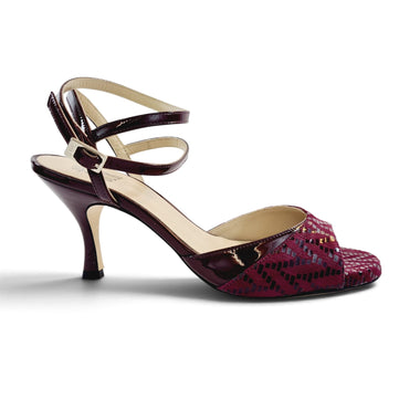 Yoanna chevron bordo con vernice 6cm (Regular to Wide)