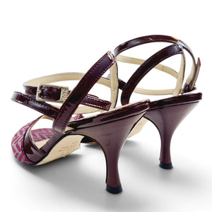 Yoanna chevron bordo con vernice 6cm (Regular to Wide)