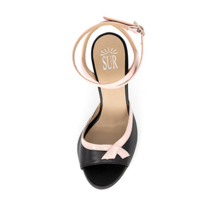 Musidora Nappa Nera Vernice Nude 7cm (Wide)