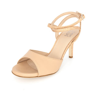 Grace Nappa Beige Glitter 7cm (Regular)