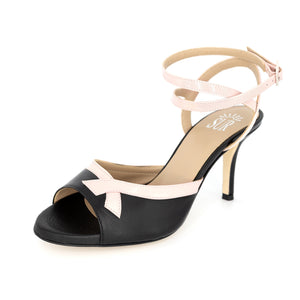 Musidora Nappa Nera Vernice Nude 7cm (Wide)
