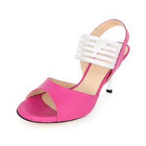 Malaguena Nappa Fuchsia e Argento 7cm (Regular)