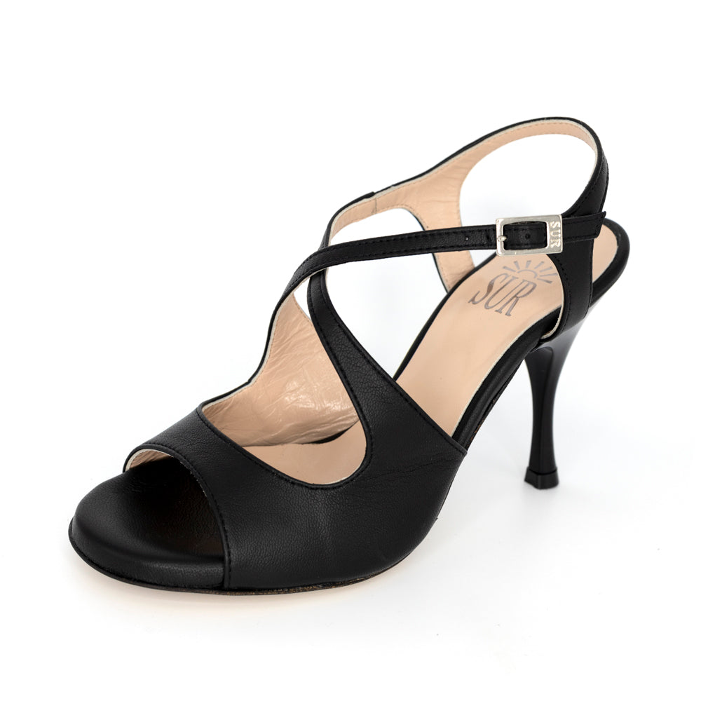 Dita Nappa Nero 8cm heel (Regular to Wide)