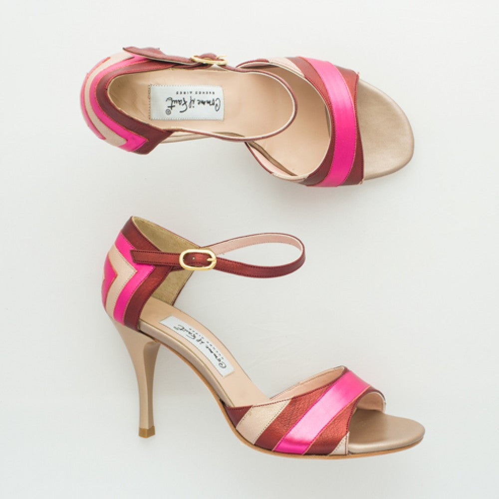 Exclusive Comme il Faut Tango Shoes Bordo Fucsia Piel 8cm